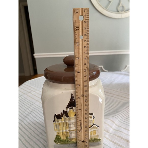 Vintage Otagiri Yellow Victorian Cookie Canister Jar Handcrafted in Japan - Picture 10 of 10